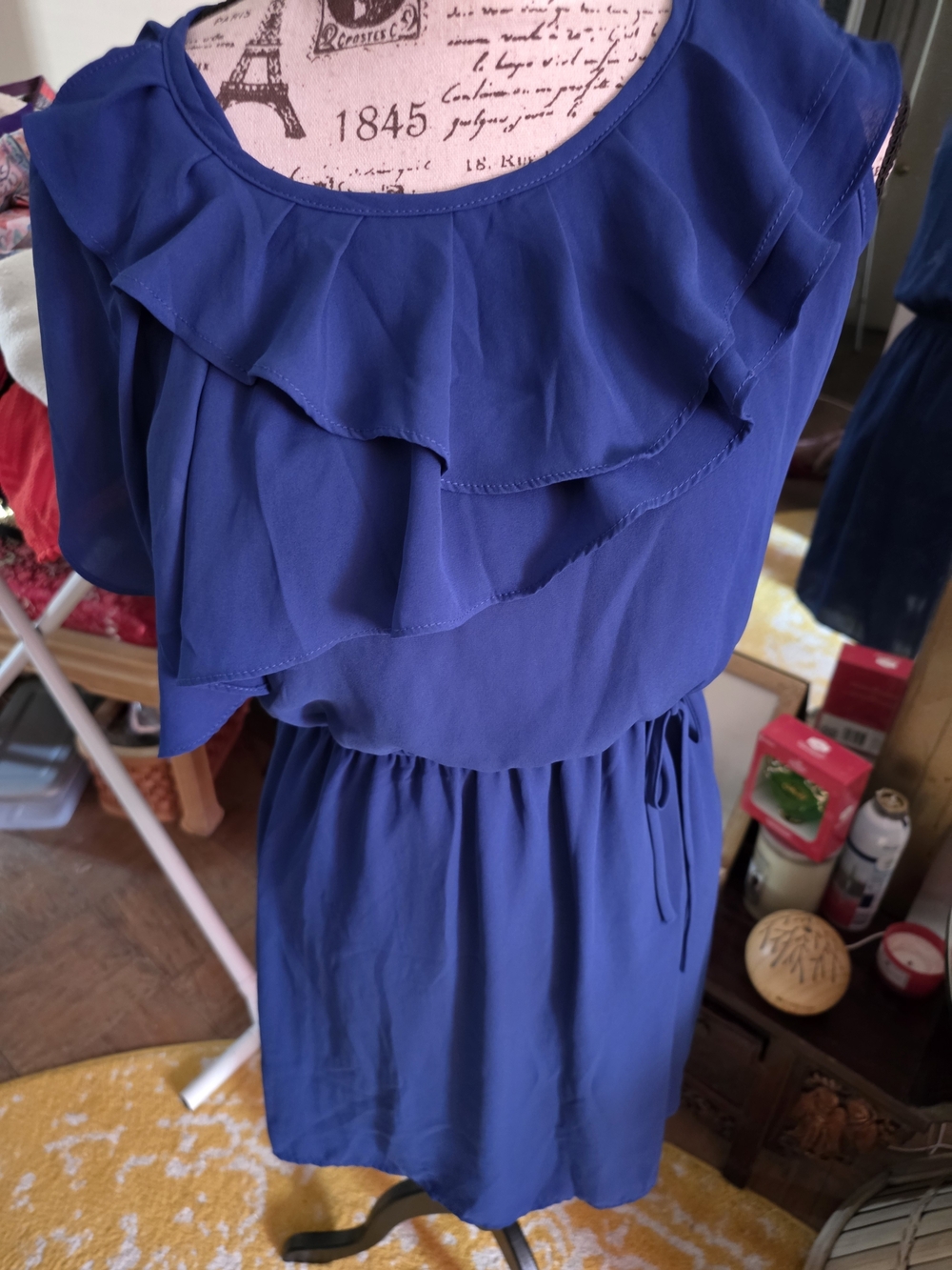 Women's Royal Blue Ruffle Dress